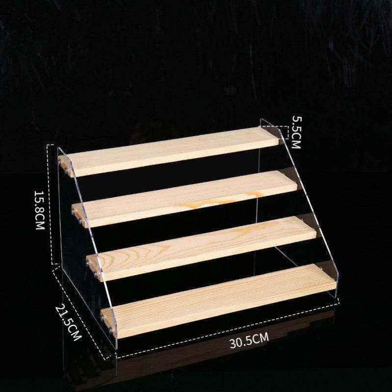 Hand Display Step Blind Box Storage Acrylic Wood Stepped Display Rack Ornaments Toy Display Rack - Mubimart