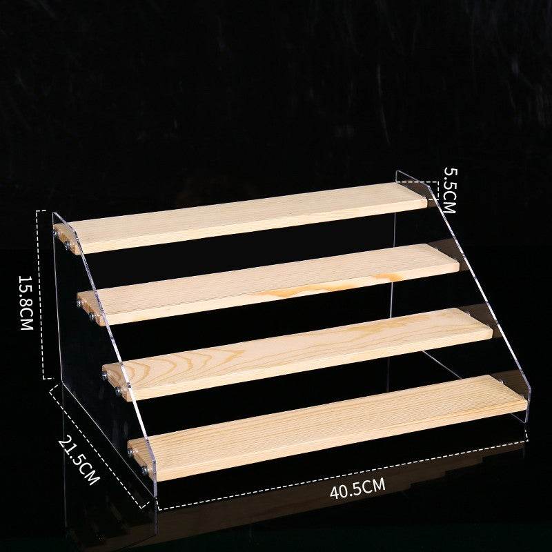 Hand Display Step Blind Box Storage Acrylic Wood Stepped Display Rack Ornaments Toy Display Rack - Mubimart