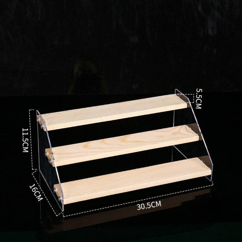 Hand Display Step Blind Box Storage Acrylic Wood Stepped Display Rack Ornaments Toy Display Rack - Mubimart