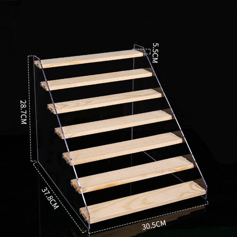 Hand Display Step Blind Box Storage Acrylic Wood Stepped Display Rack Ornaments Toy Display Rack - Mubimart