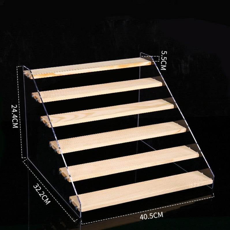 Hand Display Step Blind Box Storage Acrylic Wood Stepped Display Rack Ornaments Toy Display Rack - Mubimart