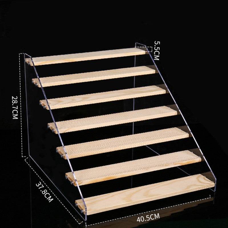 Hand Display Step Blind Box Storage Acrylic Wood Stepped Display Rack Ornaments Toy Display Rack - Mubimart