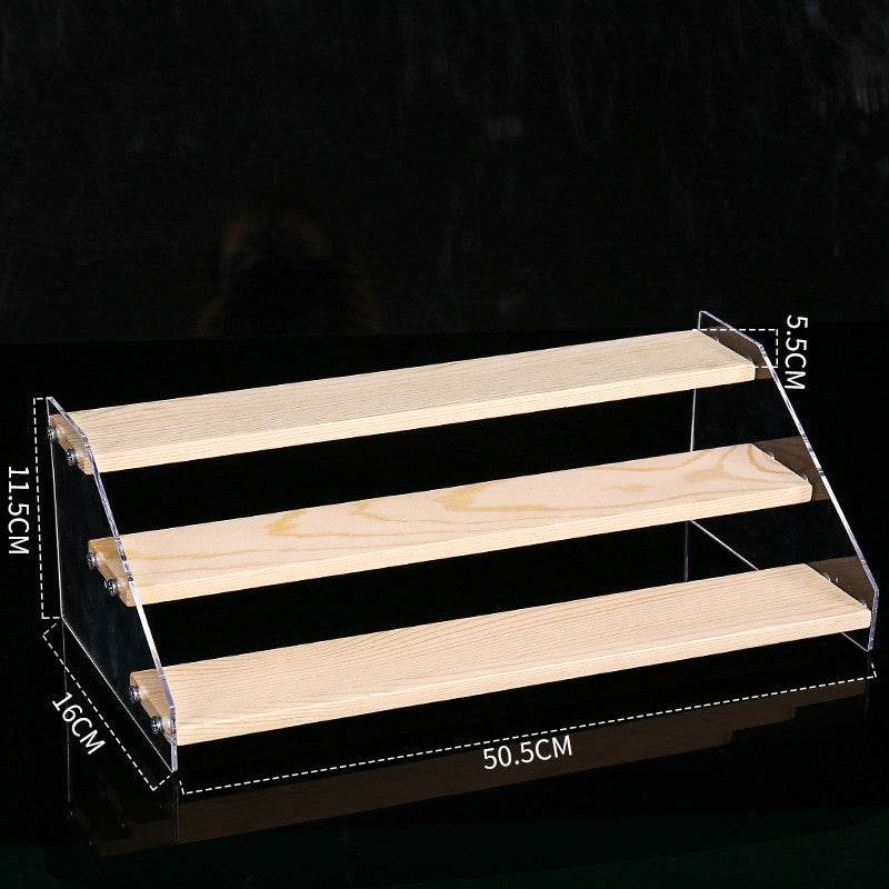 Hand Display Step Blind Box Storage Acrylic Wood Stepped Display Rack Ornaments Toy Display Rack - Mubimart
