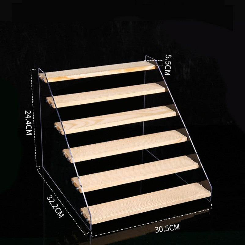 Hand Display Step Blind Box Storage Acrylic Wood Stepped Display Rack Ornaments Toy Display Rack - Mubimart