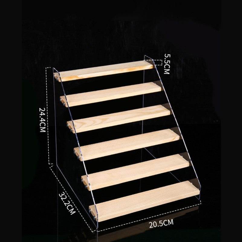 Hand Display Step Blind Box Storage Acrylic Wood Stepped Display Rack Ornaments Toy Display Rack - Mubimart