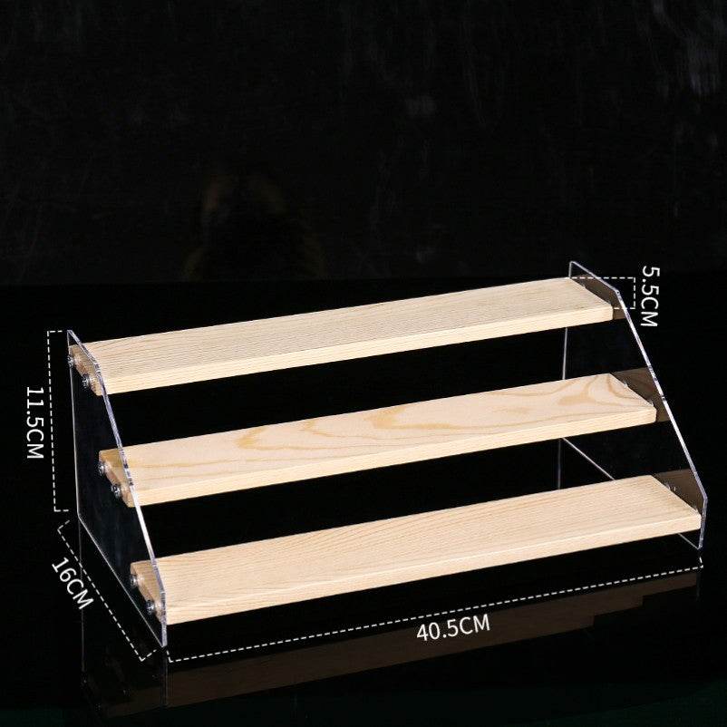 Hand Display Step Blind Box Storage Acrylic Wood Stepped Display Rack Ornaments Toy Display Rack - Mubimart