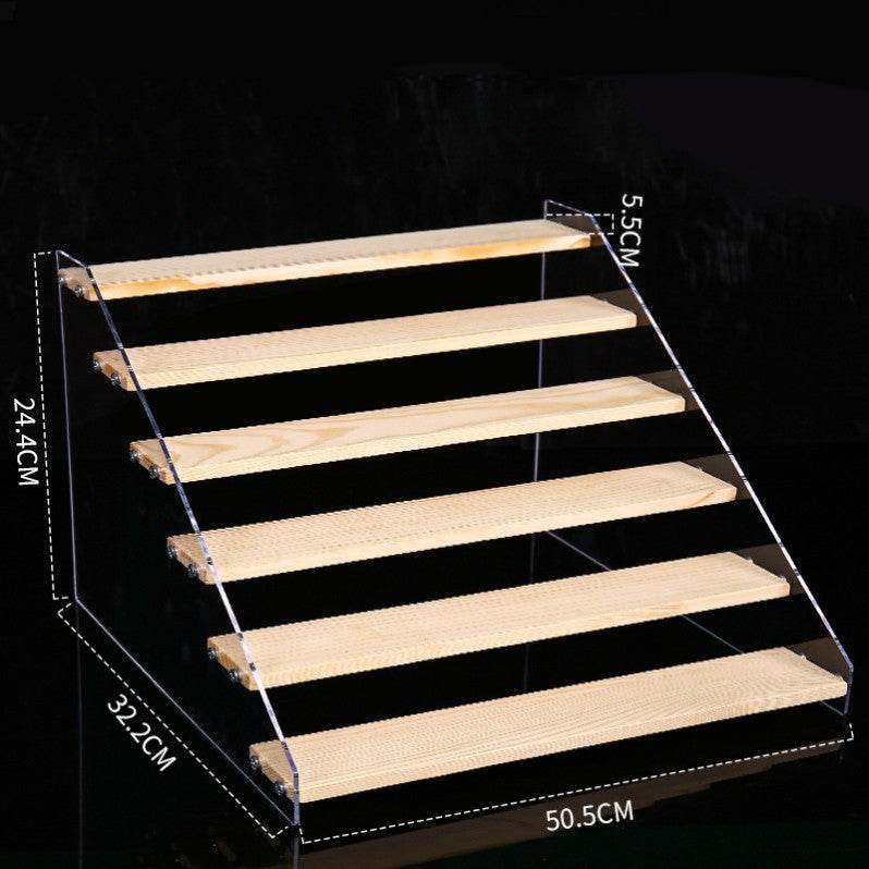 Hand Display Step Blind Box Storage Acrylic Wood Stepped Display Rack Ornaments Toy Display Rack - Mubimart