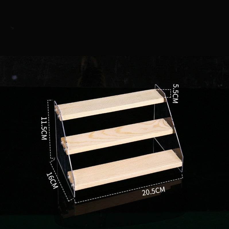 Hand Display Step Blind Box Storage Acrylic Wood Stepped Display Rack Ornaments Toy Display Rack - Mubimart