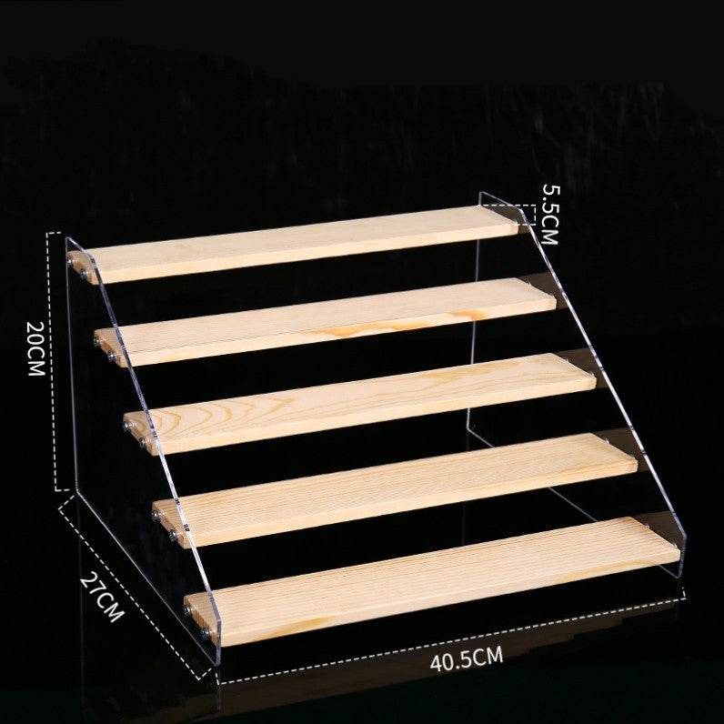 Hand Display Step Blind Box Storage Acrylic Wood Stepped Display Rack Ornaments Toy Display Rack - Mubimart