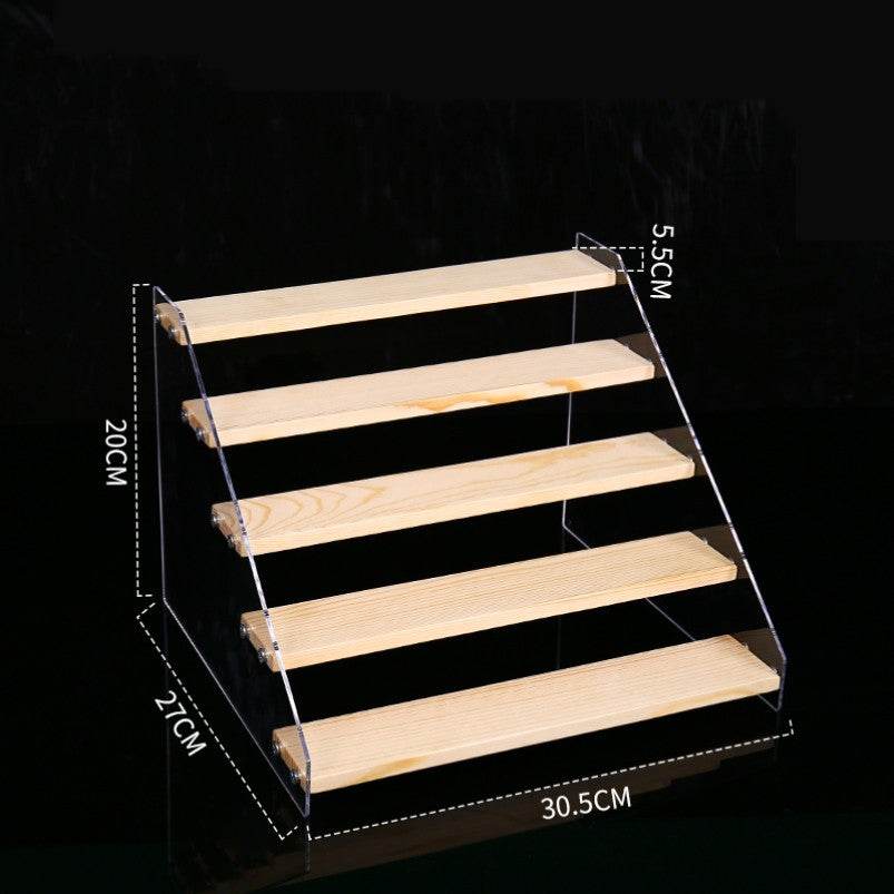 Hand Display Step Blind Box Storage Acrylic Wood Stepped Display Rack Ornaments Toy Display Rack - Mubimart