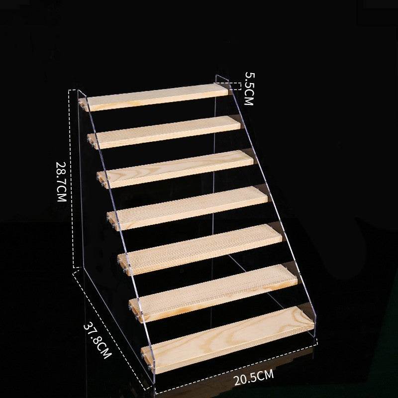 Hand Display Step Blind Box Storage Acrylic Wood Stepped Display Rack Ornaments Toy Display Rack - Mubimart