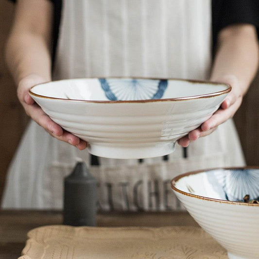 Hand-Painted Noodle Bowl Household Single Large Bowl Tableware - Mubimart