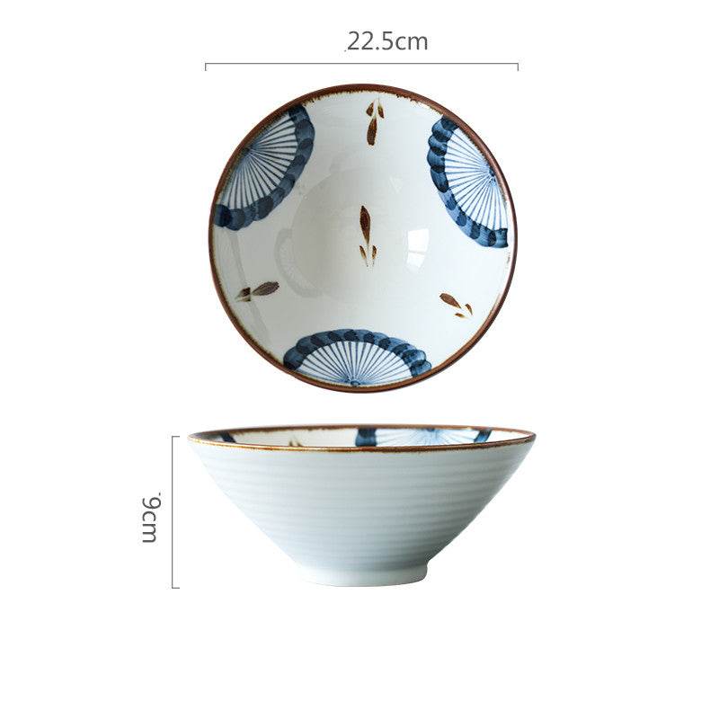 Hand-Painted Noodle Bowl Household Single Large Bowl Tableware - Mubimart