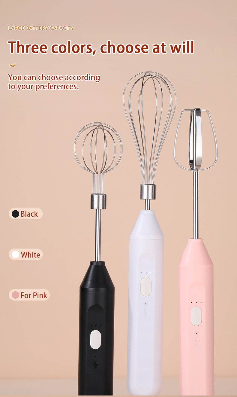 Hand-held Electric Whisk Household Baking Cake Egg White Whisk Small Straight Handle Whisk Wireless Whisk - Mubimart