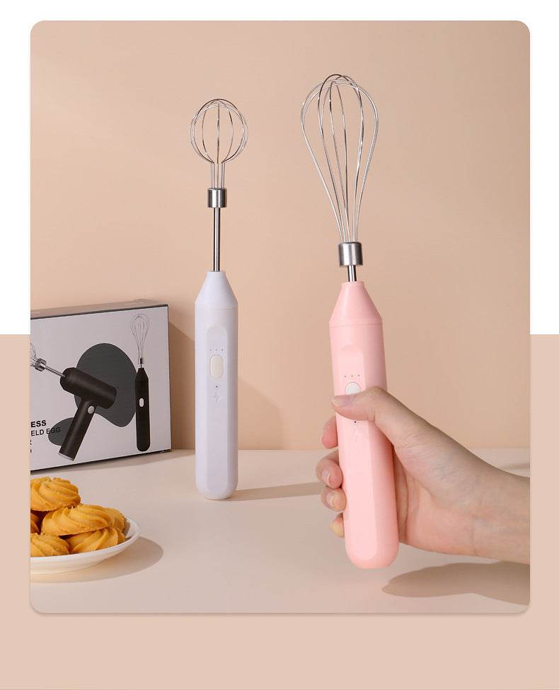 Hand-held Electric Whisk Household Baking Cake Egg White Whisk Small Straight Handle Whisk Wireless Whisk - Mubimart