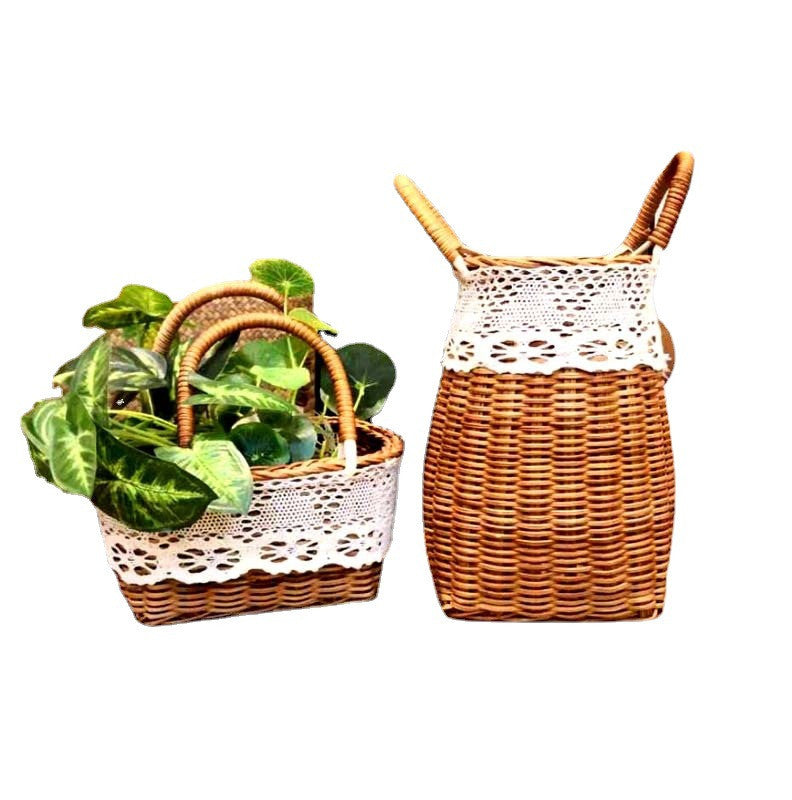 Hand-woven Flower Baskets For Home Wedding Decoration - Mubimart -  