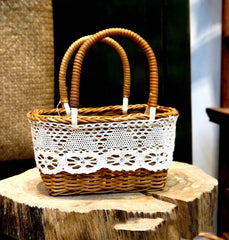 Hand-woven Flower Baskets For Home Wedding Decoration - Mubimart - Decorative basket 