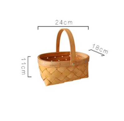 Hand-woven Wood Chip For Picking Fruit Baskets - Mubimart -  