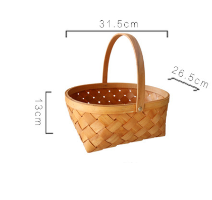 Hand-woven Wood Chip For Picking Fruit Baskets - Mubimart -  