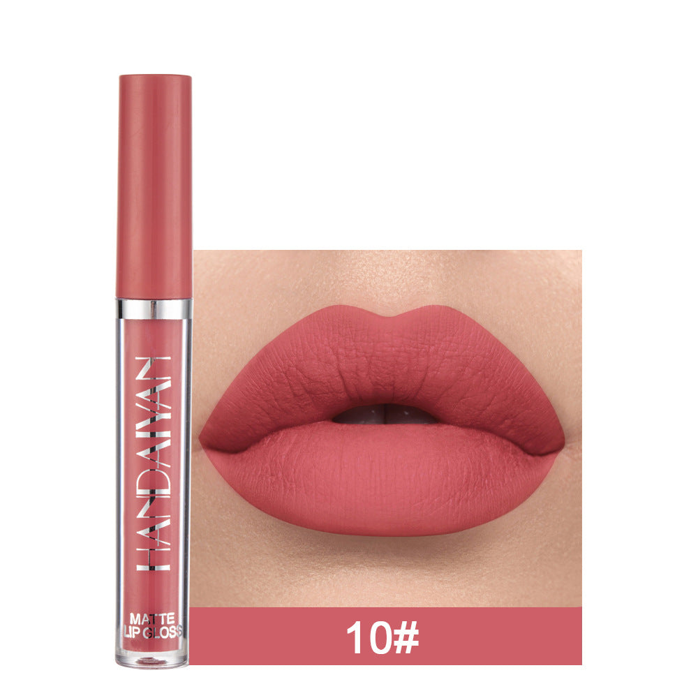 Handaiyan Matte Lip Glaze Liquid Lipstick Mini Tube Lip Gloss Waterproof Non Stick Cup Lip Gloss Genuine - Mubimart -  