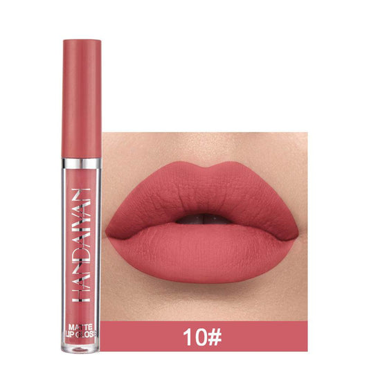 Handaiyan Matte Lip Glaze Liquid Lipstick Mini Tube Lip Gloss Waterproof Non Stick Cup Lip Gloss Genuine - Mubimart