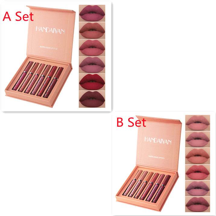 Handaiyan Matte Lip Glaze Liquid Lipstick Mini Tube Lip Gloss Waterproof Non Stick Cup Lip Gloss Genuine - Mubimart