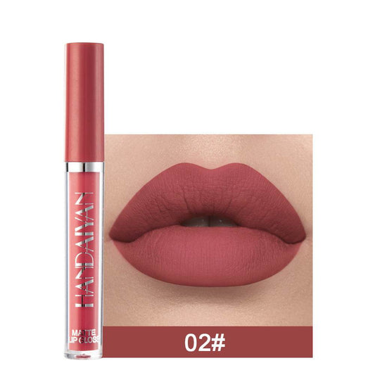 Handaiyan Matte Lip Glaze Liquid Lipstick Mini Tube Lip Gloss Waterproof Non Stick Cup Lip Gloss Genuine - Mubimart