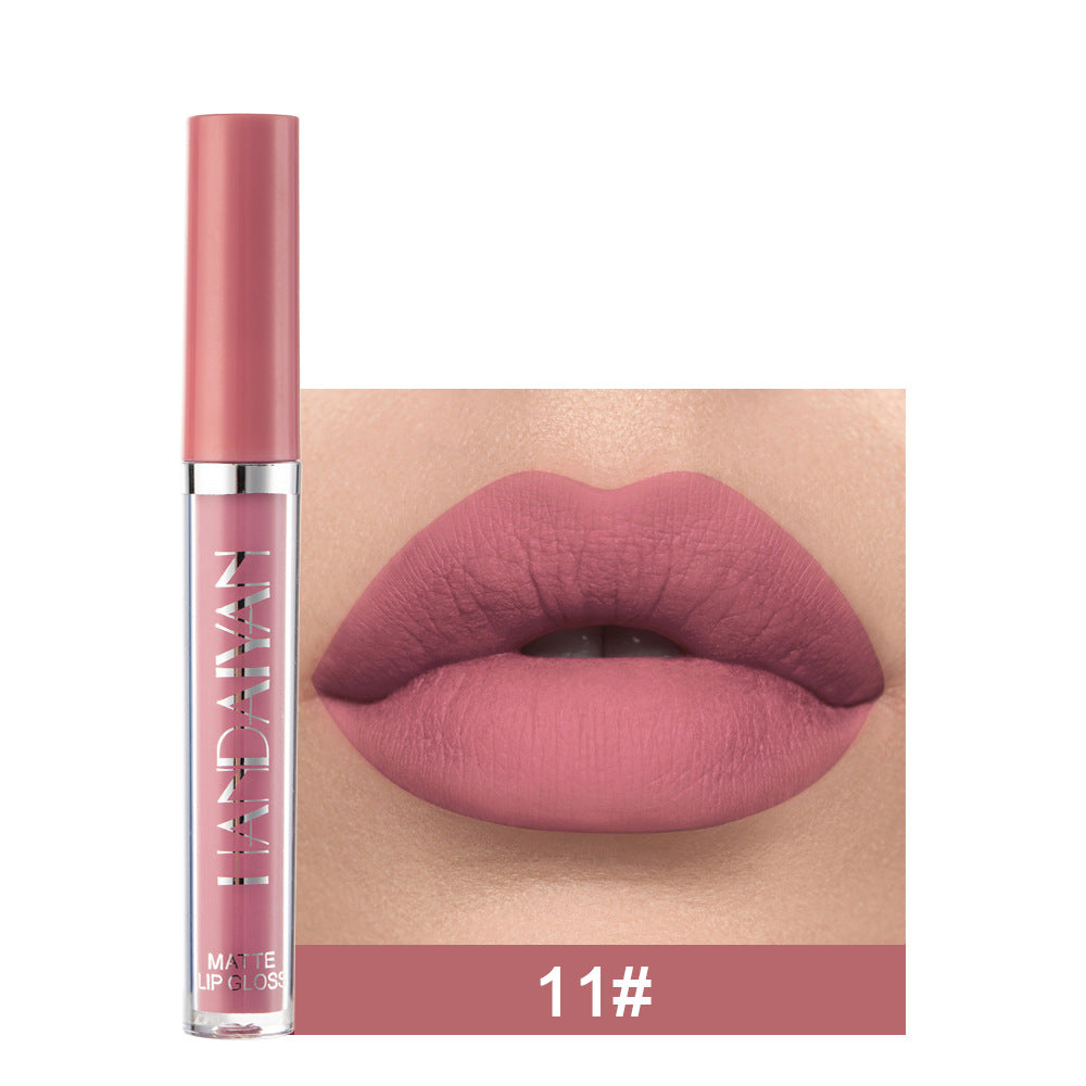 Handaiyan Matte Lip Glaze Liquid Lipstick Mini Tube Lip Gloss Waterproof Non Stick Cup Lip Gloss Genuine - Mubimart -  