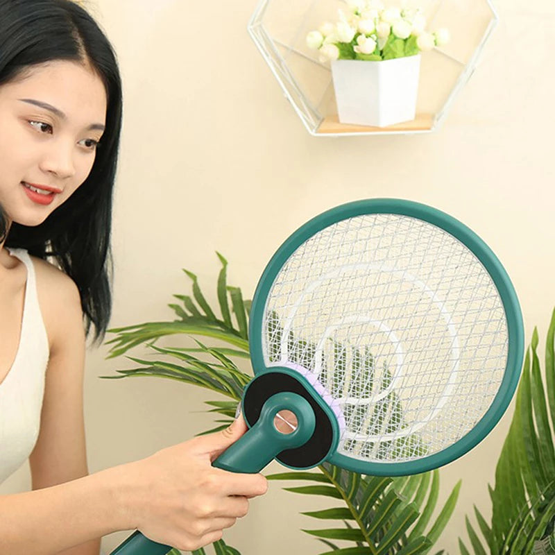 Handheld Home Electric Fly Mosquito Swatter Racket Garden Pests Anti Trap Lamp - Mubimart -  