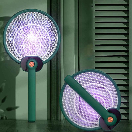 Handheld Home Electric Fly Mosquito Swatter Racket Garden Pests Anti Trap Lamp - Mubimart