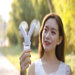 Handheld Mini Fan V36 Double Head Usb Folding Fan - Mubimart - Personal fans 