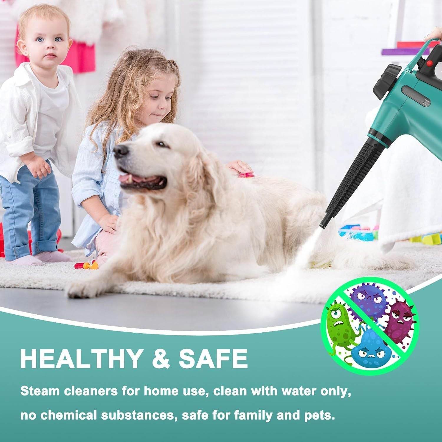 Handheld Steam Cleaner For Home Use, Steamer For Cleaning With Lock Button And 7 Accessory Kit Handheld Pressurized Steamer For Sofa, Bathroom, Car, Floor, Kitchen, Portable Natural Steam Cleaner - Mubimart