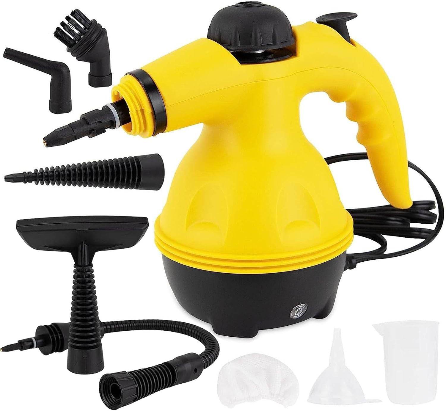 Handheld Steam Cleaner For Home Use, Steamer For Cleaning With Lock Button And 7 Accessory Kit Handheld Pressurized Steamer For Sofa, Bathroom, Car, Floor, Kitchen, Portable Natural Steam Cleaner - Mubimart
