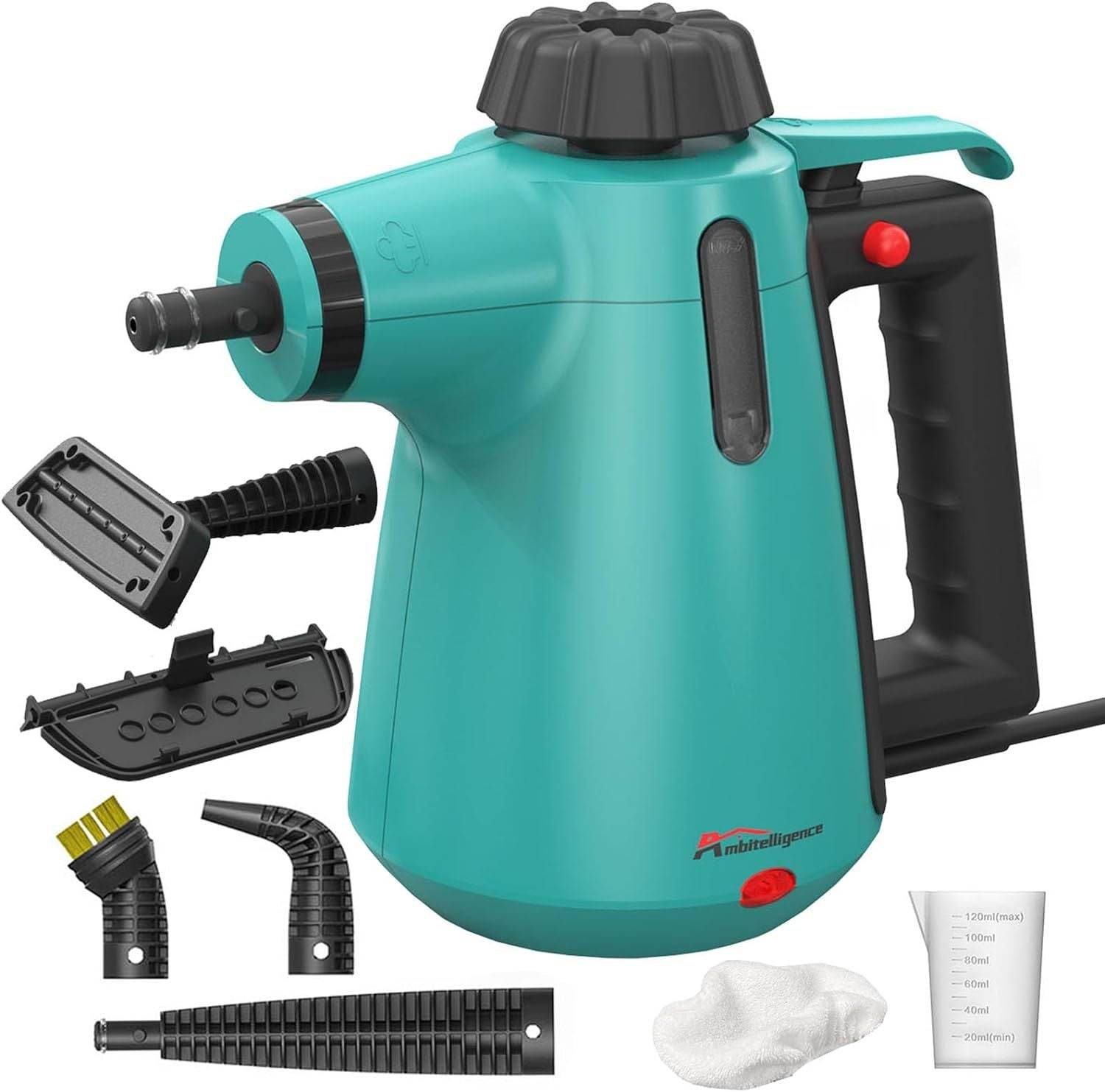 Handheld Steam Cleaner For Home Use, Steamer For Cleaning With Lock Button And 7 Accessory Kit Handheld Pressurized Steamer For Sofa, Bathroom, Car, Floor, Kitchen, Portable Natural Steam Cleaner - Mubimart