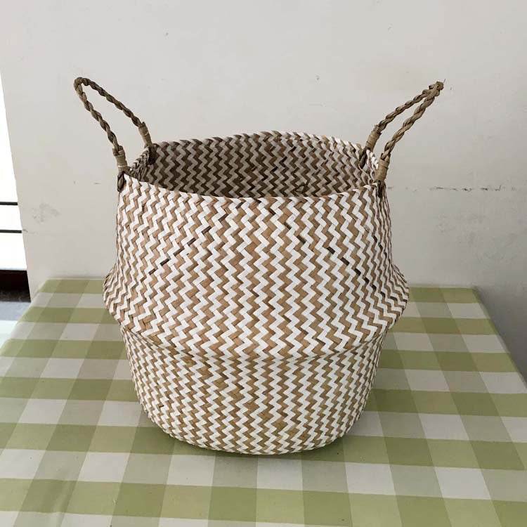 Handmade Bamboo Storage Baskets Nordic Foldable Laundry - Mubimart