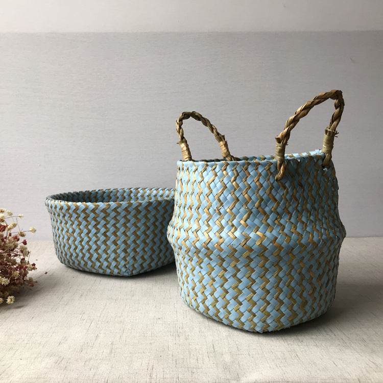 Handmade Bamboo Storage Baskets Nordic Foldable Laundry - Mubimart