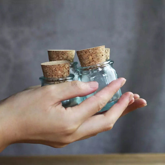 Handmade Glass Sealed Jar Cork Storage Jar - Mubimart