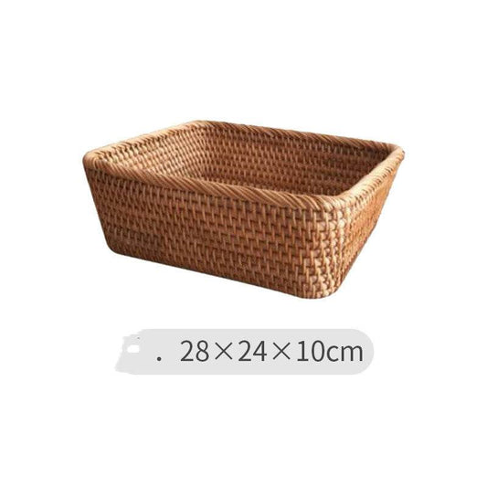 Handmade Rattan Storage Baskets Household Items Snacks Fruit - Mubimart