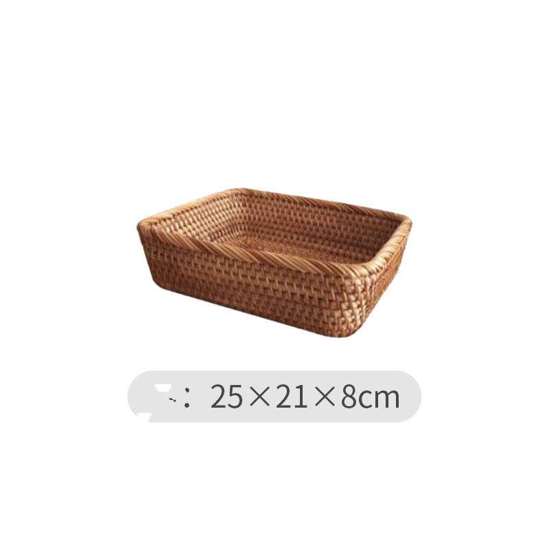 Handmade Rattan Storage Baskets Household Items Snacks Fruit - Mubimart