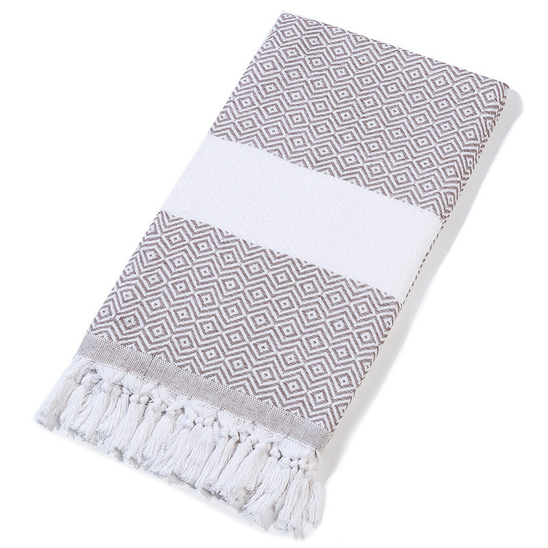 Handmade Tassel Blanket Turkish Beach Towel - Mubimart -  