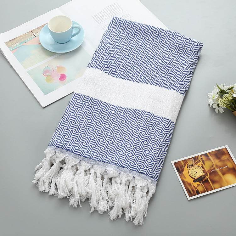 Handmade Tassel Blanket Turkish Beach Towel - Mubimart