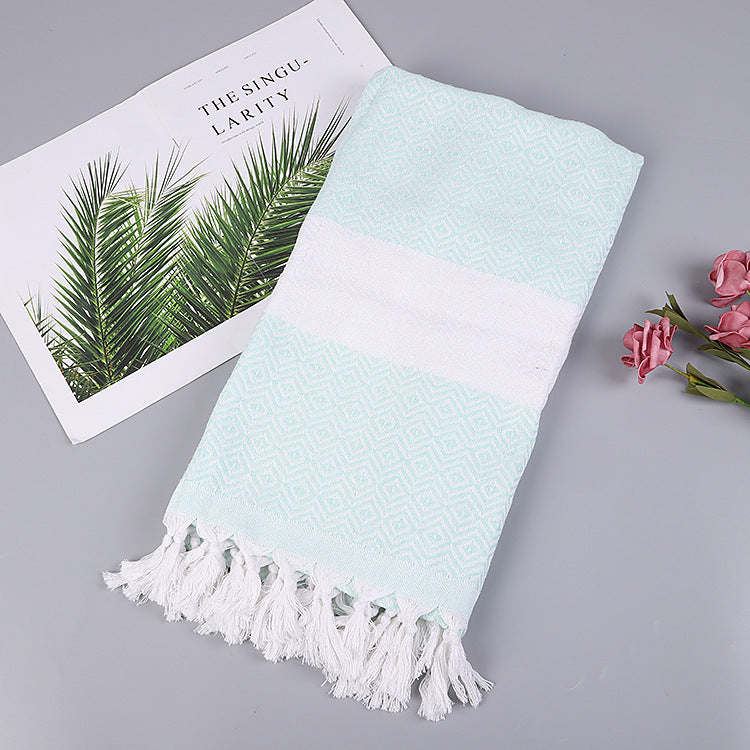 Handmade Tassel Blanket Turkish Beach Towel - Mubimart -  