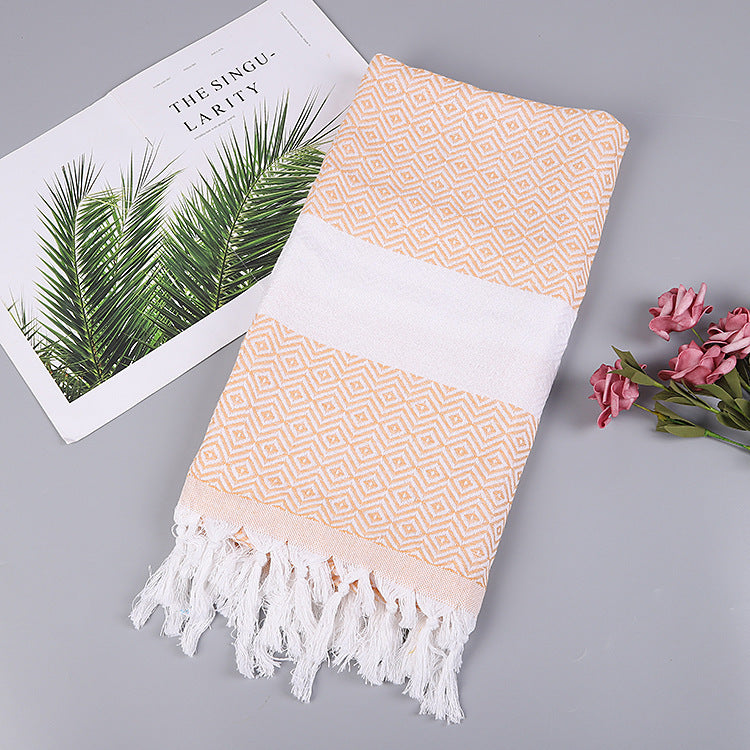 Handmade Tassel Blanket Turkish Beach Towel - Mubimart -  