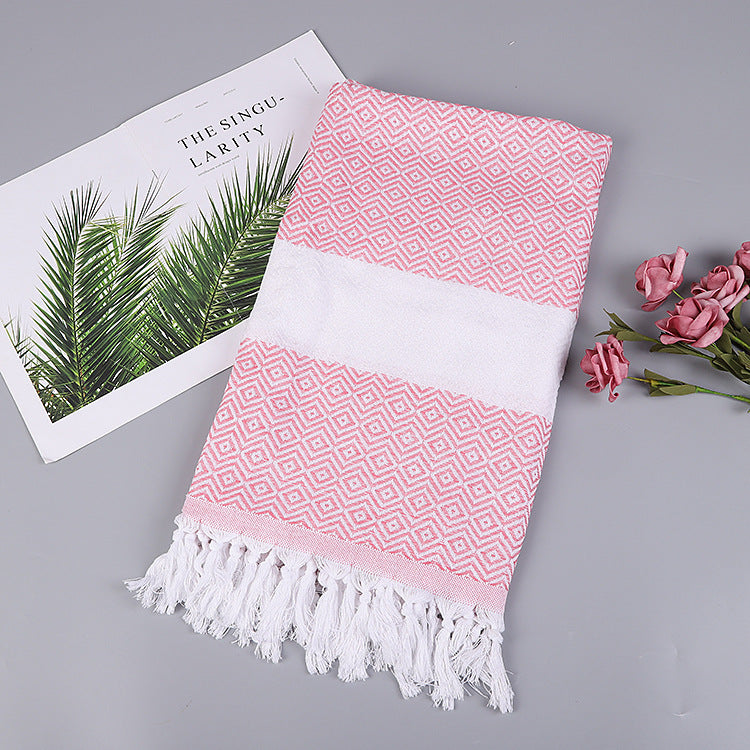 Handmade Tassel Blanket Turkish Beach Towel - Mubimart -  