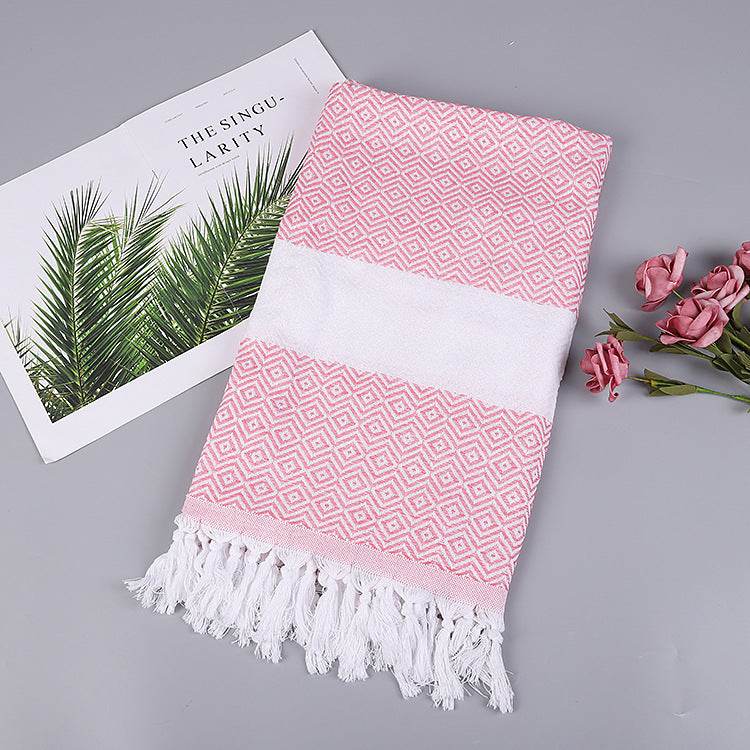 Handmade Tassel Blanket Turkish Beach Towel - Mubimart