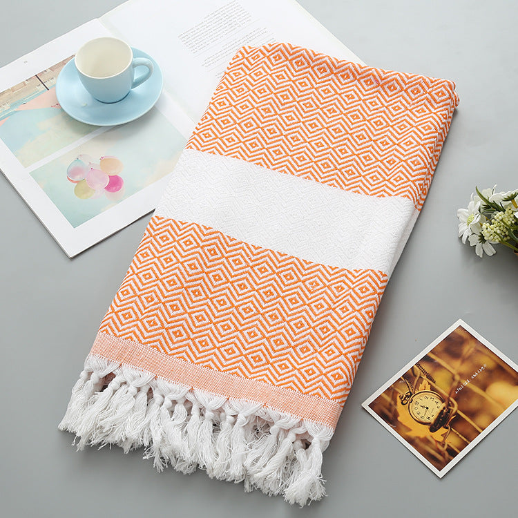 Handmade Tassel Blanket Turkish Beach Towel - Mubimart -  