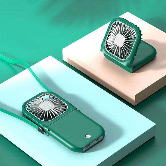 Hands-free Neck-Fan Band Hands-Free Hanging USB Rechargeable Dual Cooling Fan Mini Air Cooler Summer Portable Foldable Fan - Mubimart