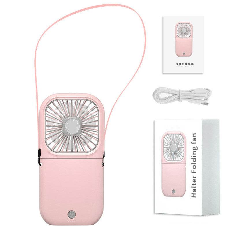 Hands-free Neck-Fan Band Hands-Free Hanging USB Rechargeable Dual Cooling Fan Mini Air Cooler Summer Portable Foldable Fan - Mubimart