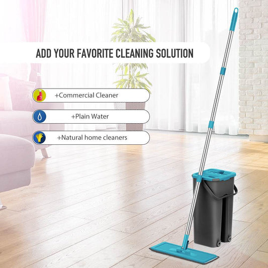 Hands-free Pleated Mop And Bucket - Mubimart