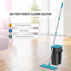 Hands-free Pleated Mop And Bucket - Mubimart - Mop 